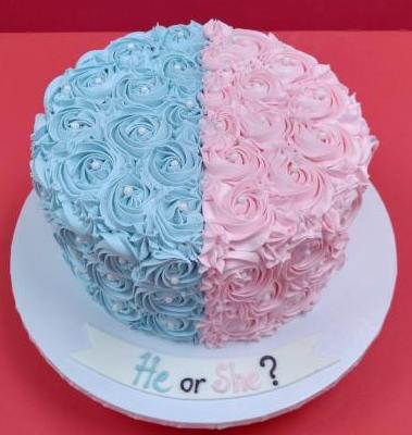Gender Reveal Rosette Cake